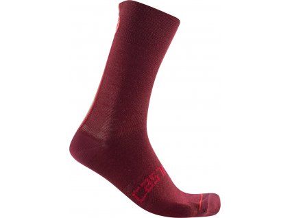 Castelli Racing Stripe 18, Bordeaux  Zimné cyklistické ponožky s výškou 18cm
