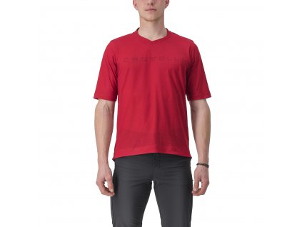 Castelli Trail Tech Tee 2, Dark red  Výkonnostné, trailové tričko s krátkym rukávom