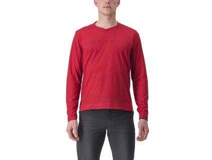 Castelli Trail Tech LS Tee 2, Dark red  Výkonnostné, trailové tričko s dlhým rukávom