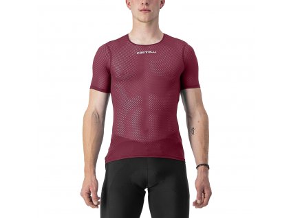 Castelli Pro Mesh 2.0 SS, Bordeaux  Pánska funkčná bielizeň s krátkym rukávom do rôznych podmienok