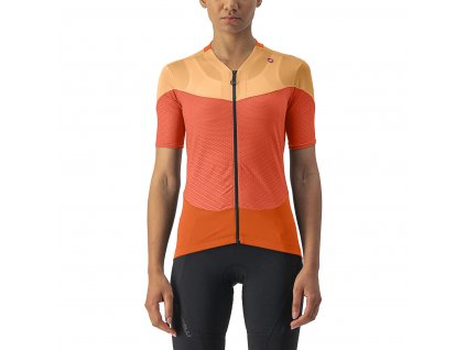 Castelli Gradient Color Block, Scarlet lava/ Soft orange  Elegantný a funkčný dámsky letný dres