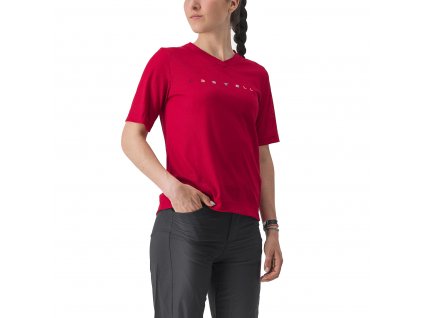 Castelli Trail Tech 2 W Tee, Dark red  Dámske funkčné tričko/dres vo voľnom strihu