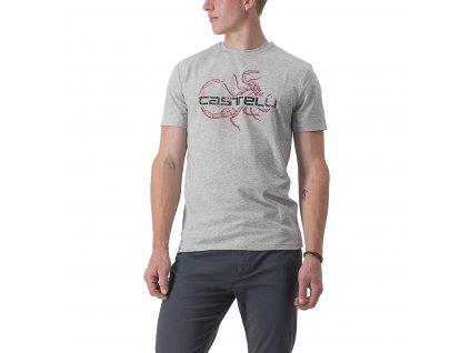 Castelli Finale Tee, Travertine gray  Pánske letné tričko s grafickou potlačou