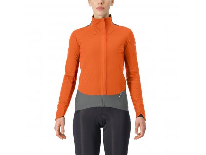 Castelli Alpha Doppio Ros W, Red orange/ Urban gray  Dámska zimná cyklistická bunda