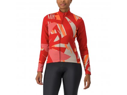 Castelli Tropicale LS W, Mineral red  Dámsky, zateplený cyklo dres s dlhým rukávom