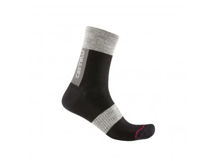 Castelli Velocissima Thermal, Black  Dámske, zateplené cyklistické ponožky z merino vlny