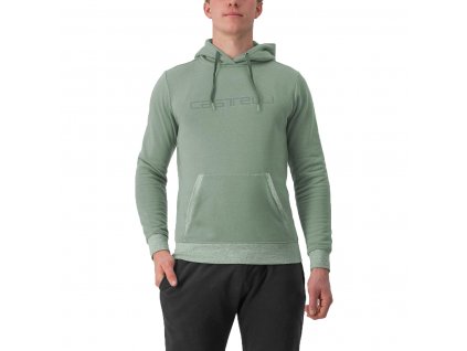 Castelli Logo Hoodie, Defender green  Pánska mikina s logom na hrudi