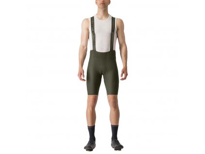 Castelli Espresso bibshort, Deep green  Pohodlné letné cyklo kraťasy s trakmi