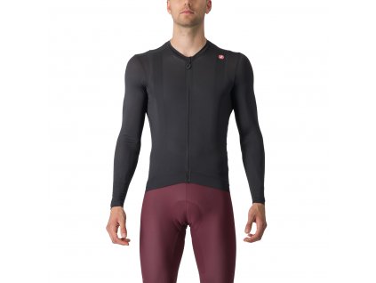 Castelli Espresso LS jersey, Light black/ Dark gray  Pánsky cyklistický dres s dlhým rukávom