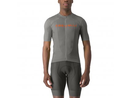 Castelli Prologo Lite, Gunmetal gray/ Brilliant orange  Pánsky cyklistický dres s krátkym rukávom