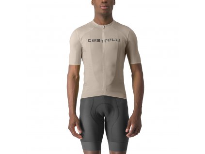 Castelli Prologo Lite, Clay/ Gunmetal gray  Pánsky cyklistický dres s krátkym rukávom