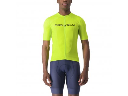 Castelli Prologo Lite, Electric lime/ Deep green  Pánsky cyklistický dres s krátkym rukávom