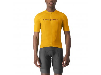 Castelli Prologo Lite, Goldenrod/ Deep bordeaux  Pánsky cyklistický dres s krátkym rukávom