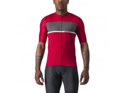 Castelli Tradizione, Rich red/ Dark gray/ White  Pánsky cyklistický  dres s krátkym rukávom