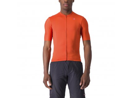 Castelli Unlimited Entrata 2 jersey, Orange rust/ Gray  Pánsky cyklistický dres s krátkym rukávom