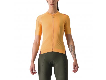 Castelli Espresso W jersey, Soft orange/ Deep bordeaux  Dámsky cyklistický dres s krátkym rukávom