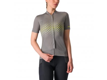 Castelli Unlimited Sentiero 3 jersey, Gunmetal gray/ Sulphur  Dámsky dres s krátkym rukávom