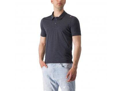 Castelli Merino Polo, Light black  Pánska polokošeľa s merinom