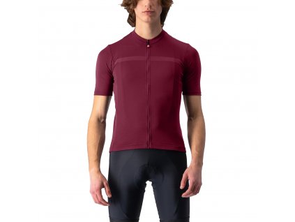 Castelli Classifica SS Jersey, Bordeaux  Pánsky pohodlnejší dres v trendovom,  jednofarebnom dizajne