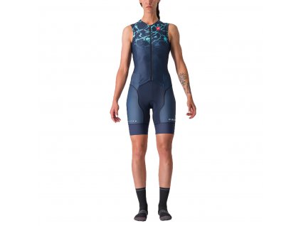 Castelli TRI Free Sanremo W Suit SLV, Belgian blue/ Light turquoise  Dámska triatlon kombinéza pre dlhšie disciplíny