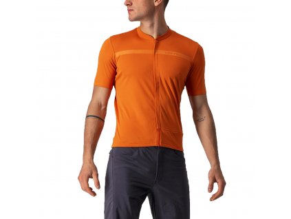 Castelli Unltd Allroad SS, Orange rust  Pohodlný a všestranný, letný cyklistický dres