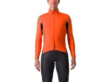 Castelli Perfetto RoS 2 Convertible Jacket, Brilliant orange/ Silver reflex  Pánska vetru a vode odolná bunda s odopínacími rukávmi