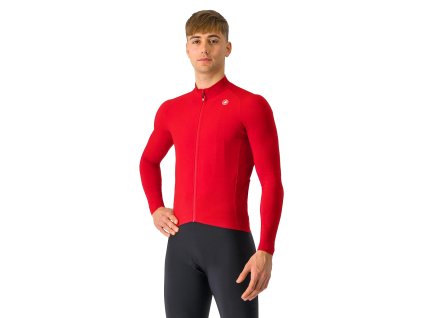 Castelli Aero Race LS, Rich red  Pánsky cyklistický dres do prechodných a mierne chladných podmienok