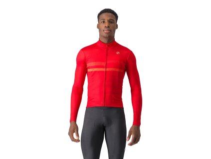 Castelli Collapse LS, Red Castelli/ Goldenrod/ Orange rust  Pánsky cyklistický dres do mierne chladných podmienok