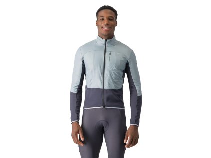 Castelli Unlimited Jacket, Defender green/ Dark gray  Pánska skladná a teplá bunda s DWR úpravou