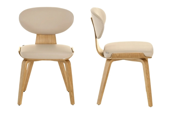 Jedálenská stolička Powell – ekokoža béžová