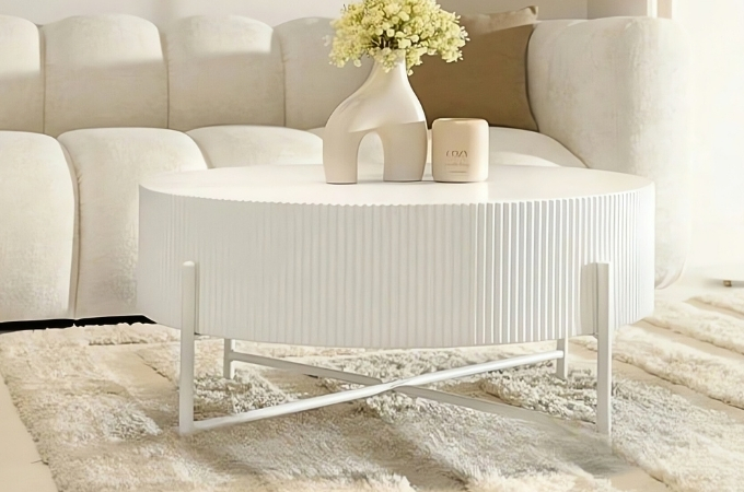 Okrúhly konferenčný stolík Hadlee biely