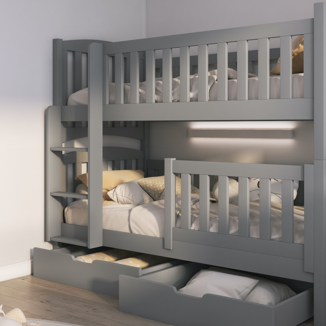 Detská poschodová posteľ RANDALL – masívne drevo