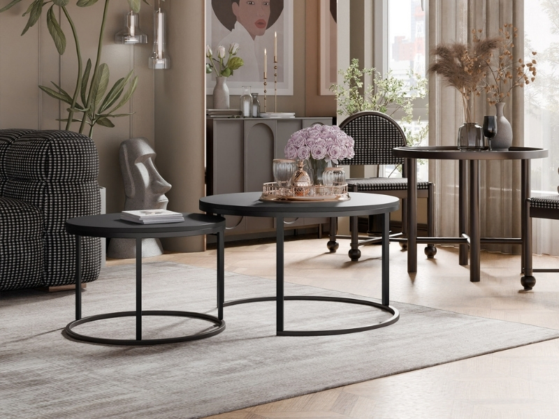 CIRA 2v1 – set dvoch stolíkov v interiéri