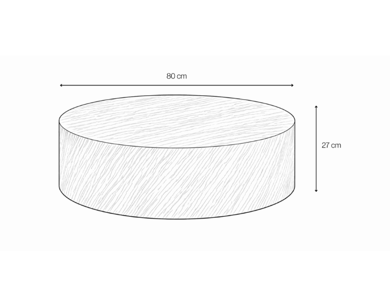 Okrúhly konferenčný stolík PERON 80 cm - pohľad zhora