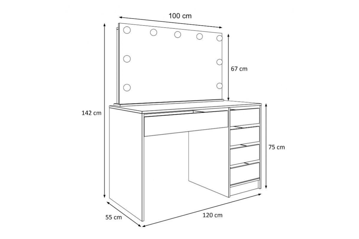 INEZ – zrkadlo s LED žiarovkami