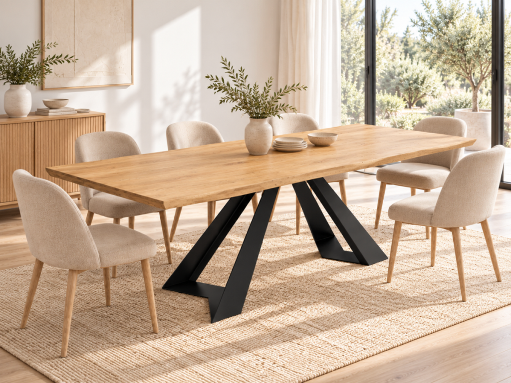 Jedálenský stôl VIGGO 220 cm dubová dyha v modernej jedálni