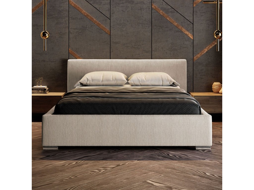 Čalúnená  manželská posteľ ADRIANA s úložným priestorom 140x200  béžová