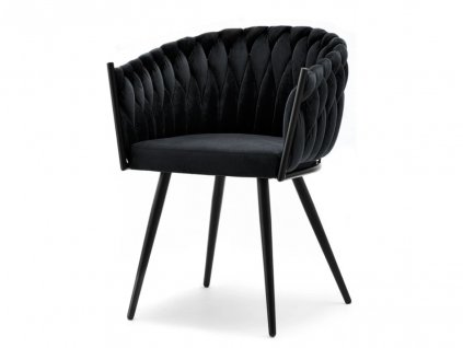 dizajnova čalunená stolička čierna