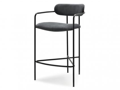 Dizajnová barová stolička tmavo šedá