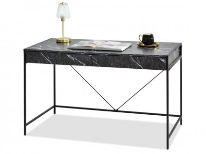 dizajnový písací stôl čierny mramor