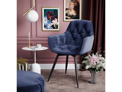 Jedálenská stolička, OLIVIA modrá zamat