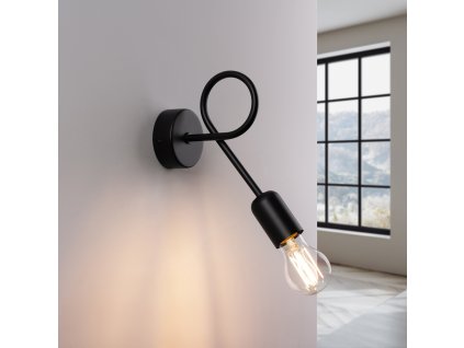 Nástenné svietidlo LOOP čierne