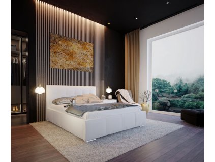 Dizajnová manželská posteľ PINKO  biela