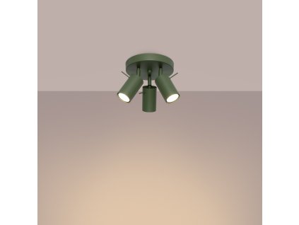 Stropné svietidlo RING 3P olivovo zelené