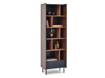 Regál knižnica VANESSA 59 cm čierna + orech