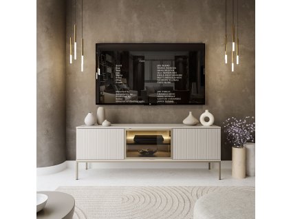 TV stolík ADRIENNE kašmír + Led osvetlenie