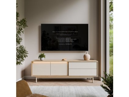 TV stolík QUENTIN dub + kašmír 160 cm