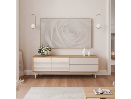 TV stolík QUENTIN dub + kašmír 160 cm