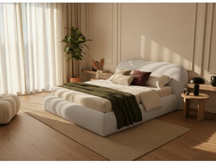 Moderná čalúnená posteľ ZAINAB 140 x 200 v látke Quelle