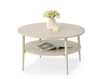Okrúhly konferenčný stolík LANDON krémový